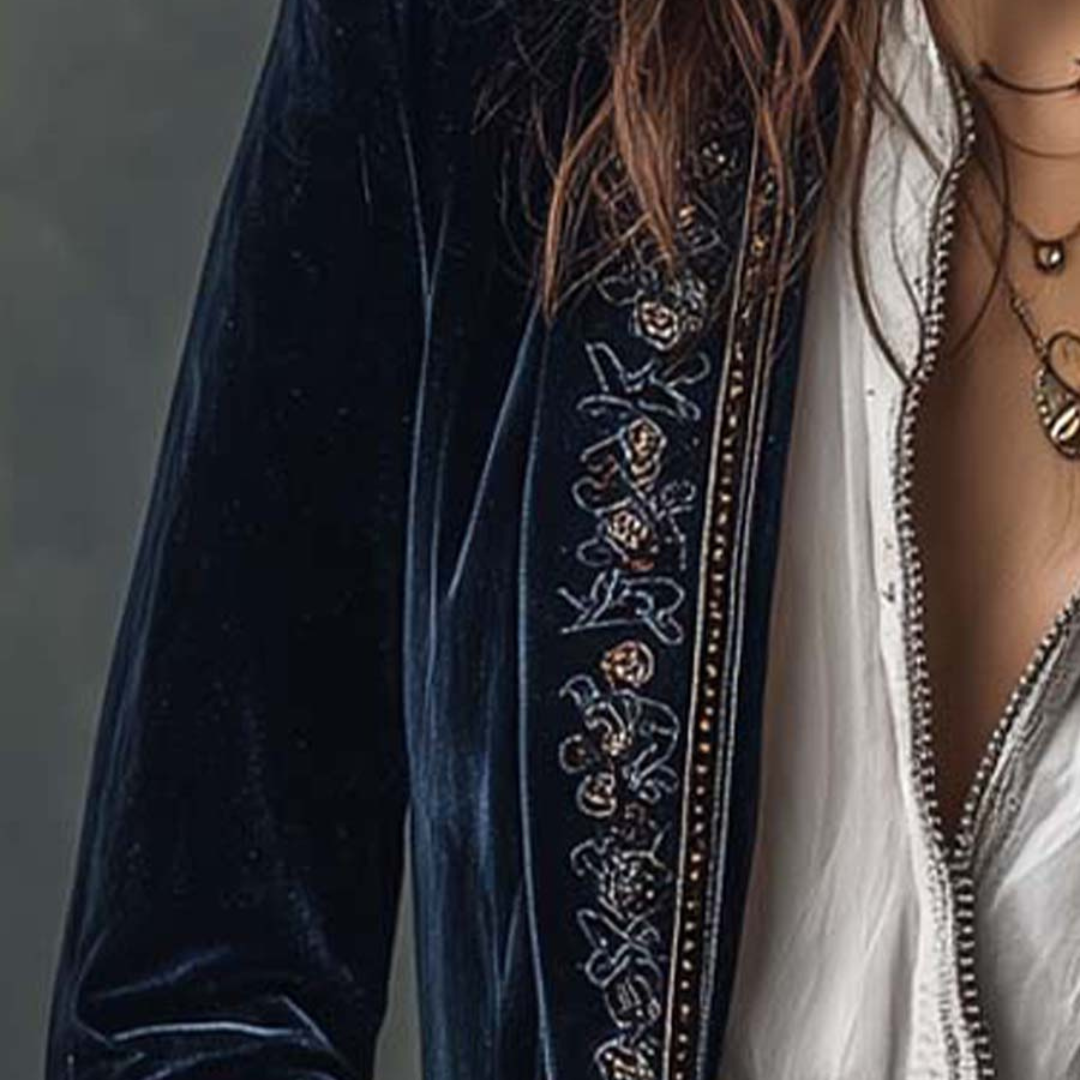 Federica | Vintage Long Velvet Jacket Federica
