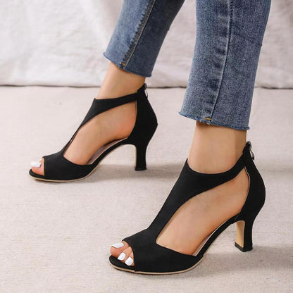 Fish-Shaped Back Zipper Heels