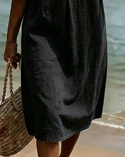 Lotus Leaf Dress with Jean Sleeves