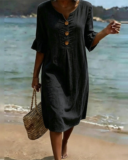 Lotus Leaf Dress with Jean Sleeves