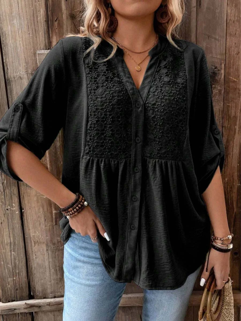 Noor – V-neck Blouse with Buttons