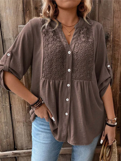 Noor – V-neck Blouse with Buttons