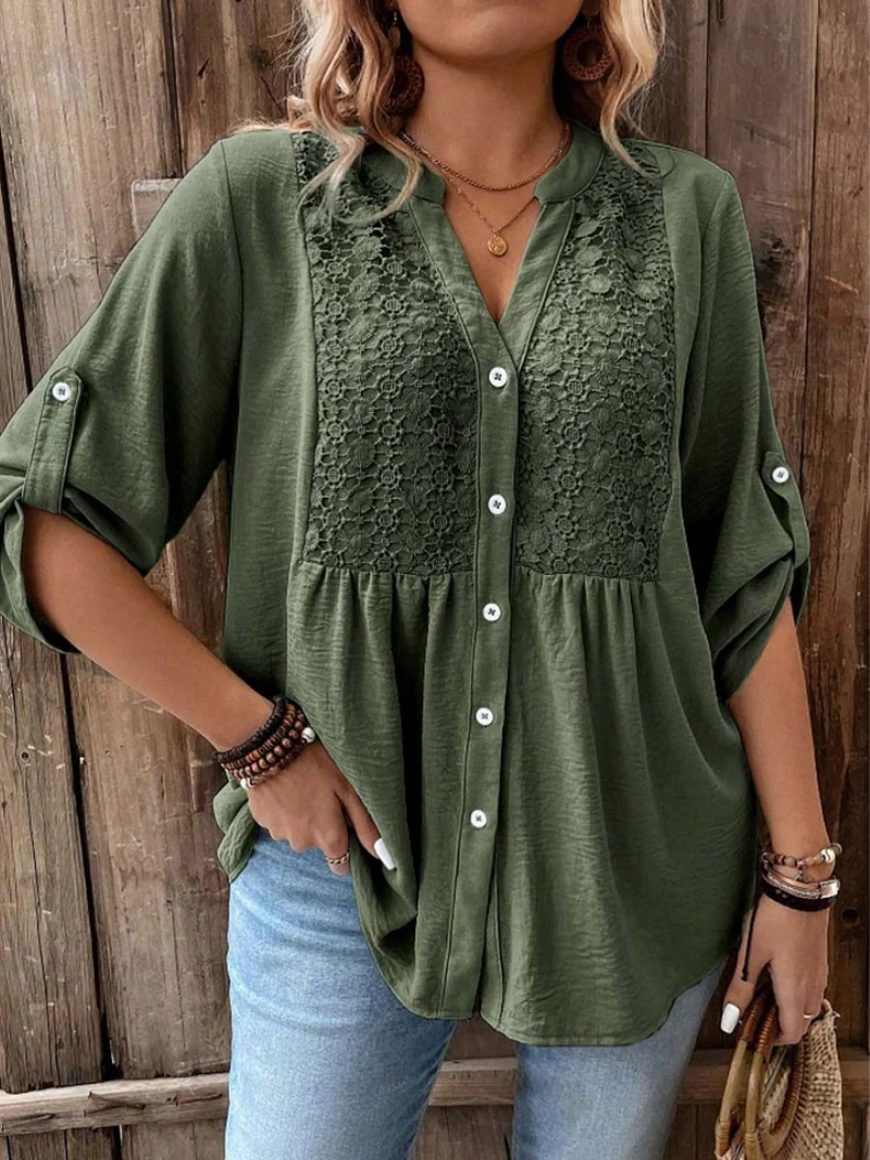Noor – V-neck Blouse with Buttons