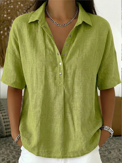 Van Delft Mode® | Blouse with Collar and Button