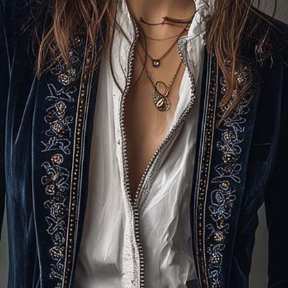 Federica | Vintage Long Velvet Jacket Federica