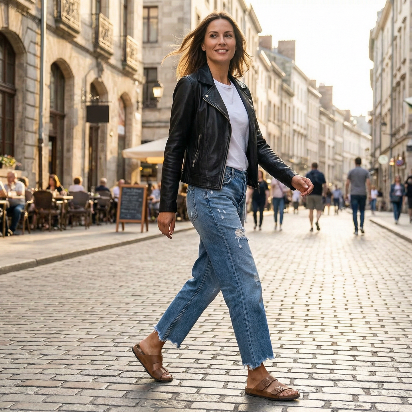 Women’s Retro Cropped Straight-Leg Jeans