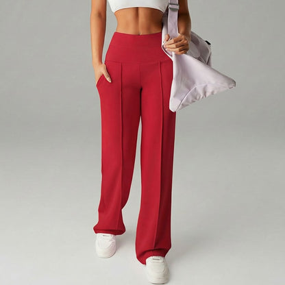 Women's Solid Color Pants with Straight Legs