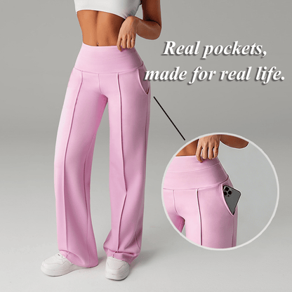 Women's Solid Color Pants with Straight Legs