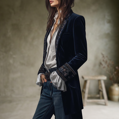 Federica | Vintage Long Velvet Jacket Federica