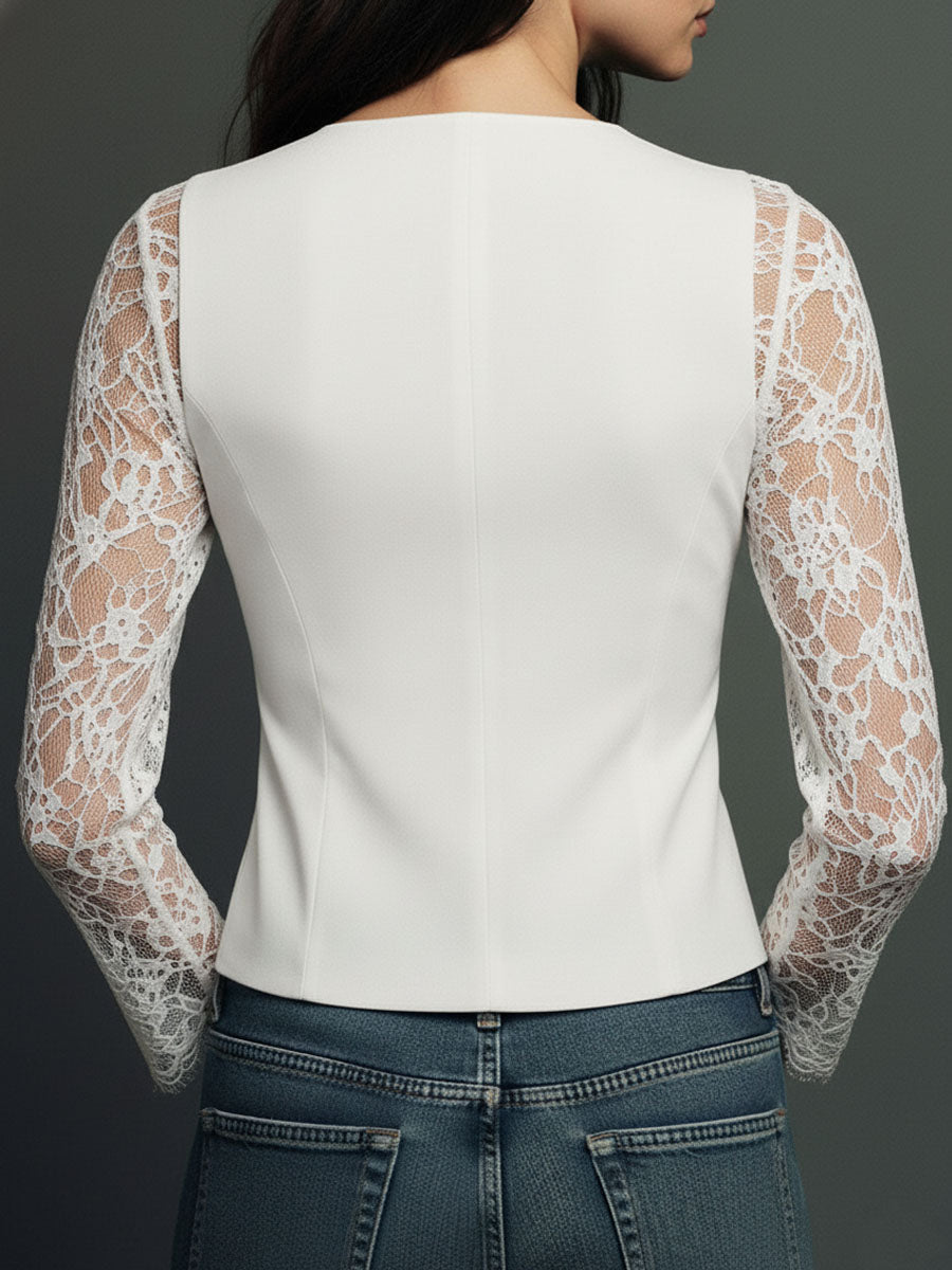 Seweryna | Elegant Blouse with Lace Details