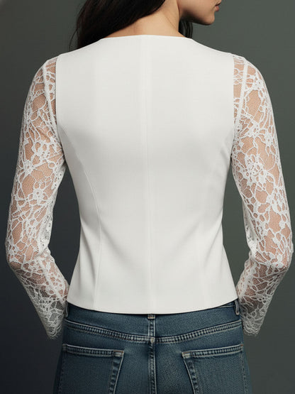 Seweryna | Elegant Blouse with Lace Details