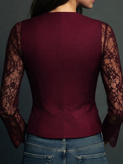 Seweryna | Elegant Blouse with Lace Details