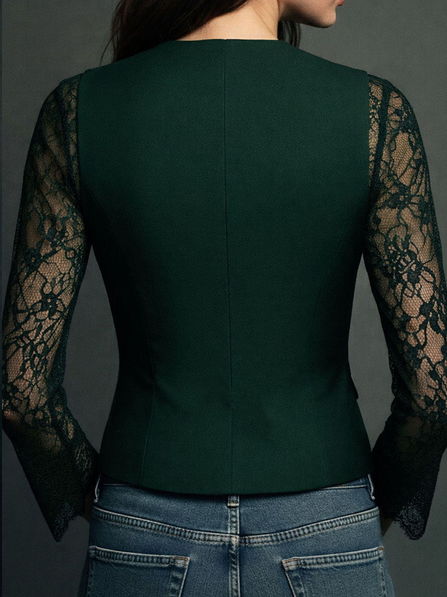 Seweryna | Elegant Blouse with Lace Details