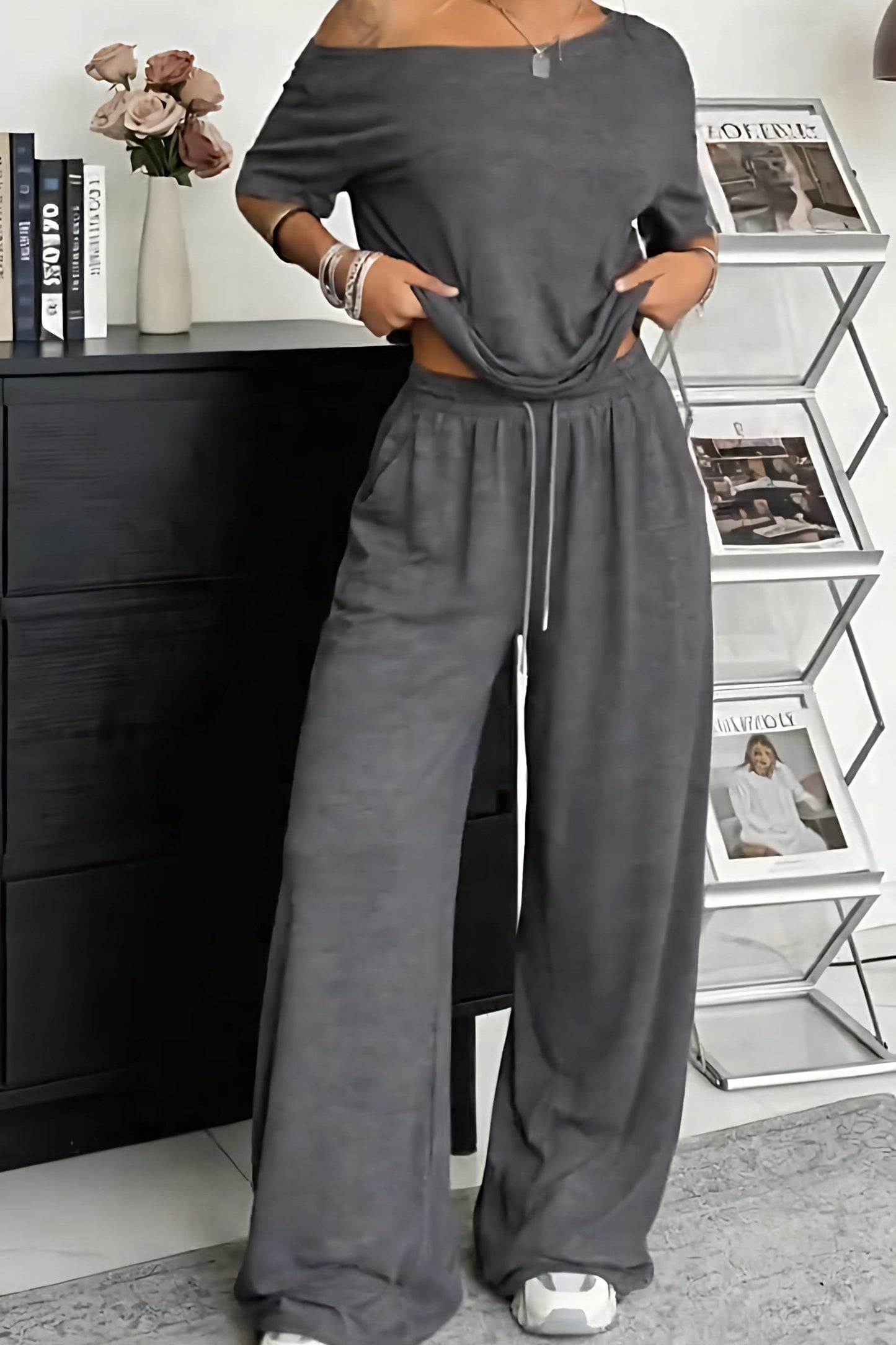 Women's Off-Shoulder Two-Piece Set