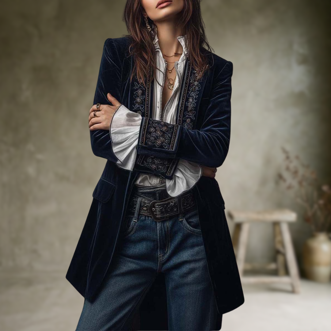 Federica | Vintage Long Velvet Jacket Federica
