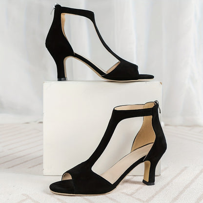 Fish-Shaped Back Zipper Heels