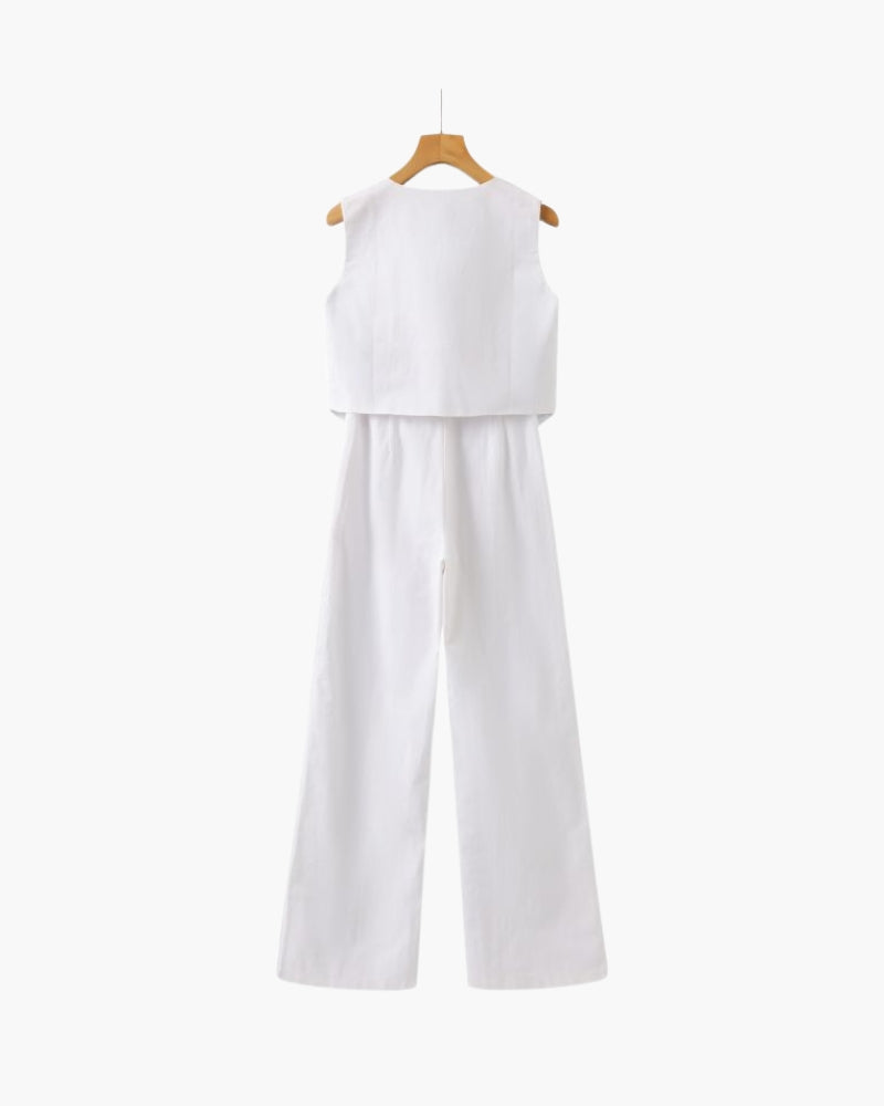 Classy Lady - Two-Piece Linen Set