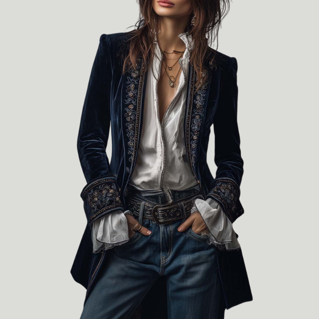 Federica | Vintage Long Velvet Jacket Federica
