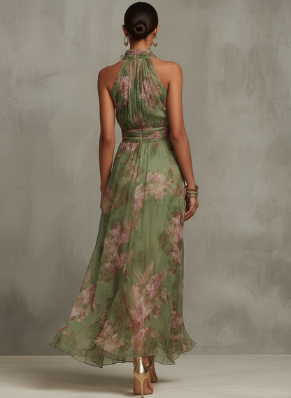 Livia | Floral Maxi Halter Dress