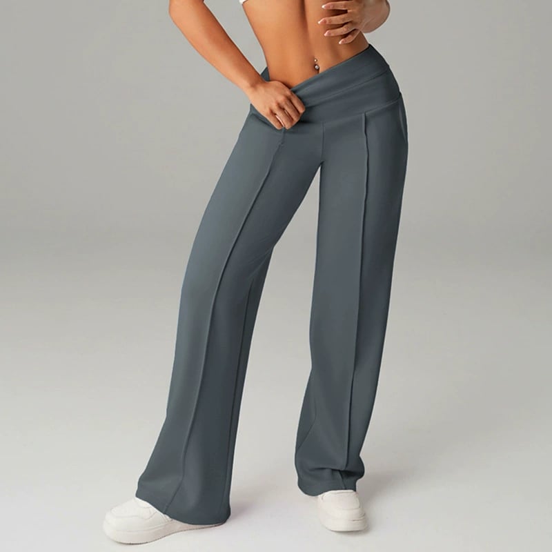 Women's Solid Color Pants with Straight Legs