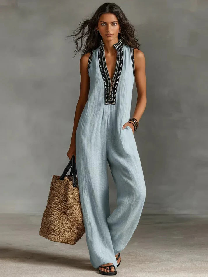 Simple Women's Sleeveless Jumpsuit