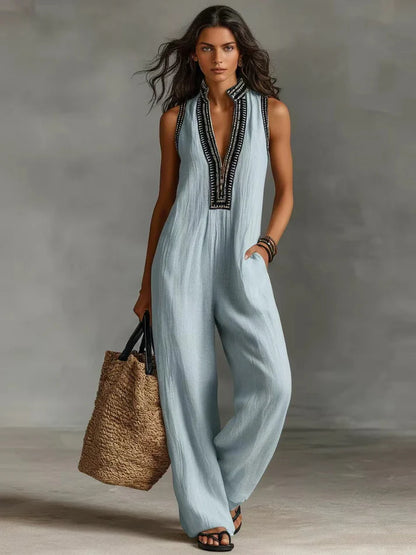 Simple Women's Sleeveless Jumpsuit