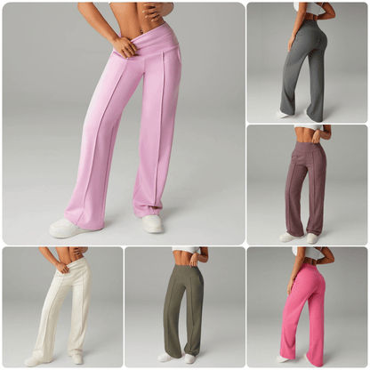 Women's Solid Color Pants with Straight Legs