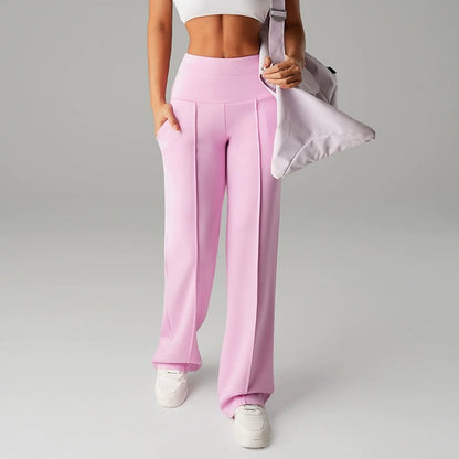 Women's Solid Color Pants with Straight Legs
