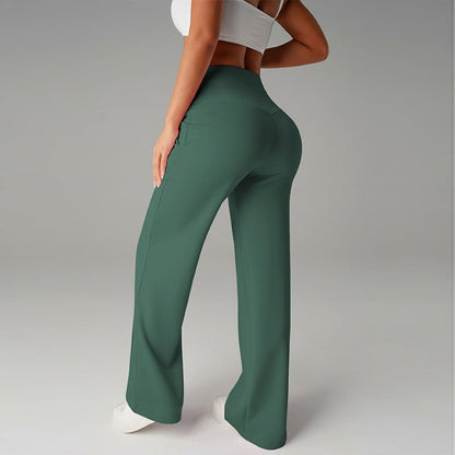 Women's Solid Color Pants with Straight Legs