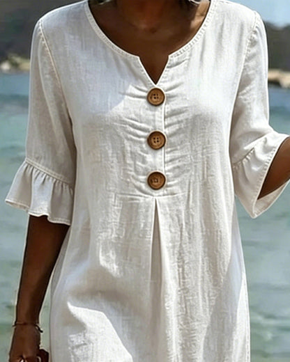 Lotus Leaf Dress with Jean Sleeves