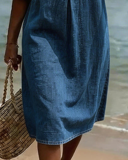 Lotus Leaf Dress with Jean Sleeves