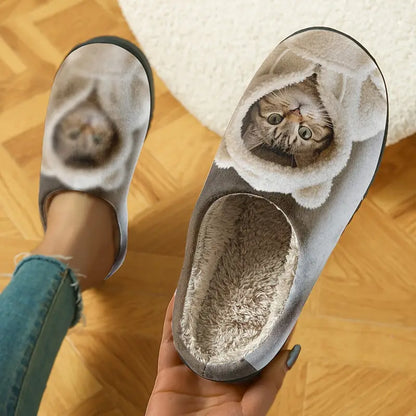🐱 3D Cat Pattern Winter Slippers – Ultra Cozy Comfort